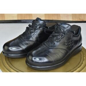 SAS Free Time Women Shoes Size 6.5  WW Black Leather Walking Sneakers USA Made